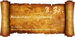 Neuburger Zsigmond névjegykártya